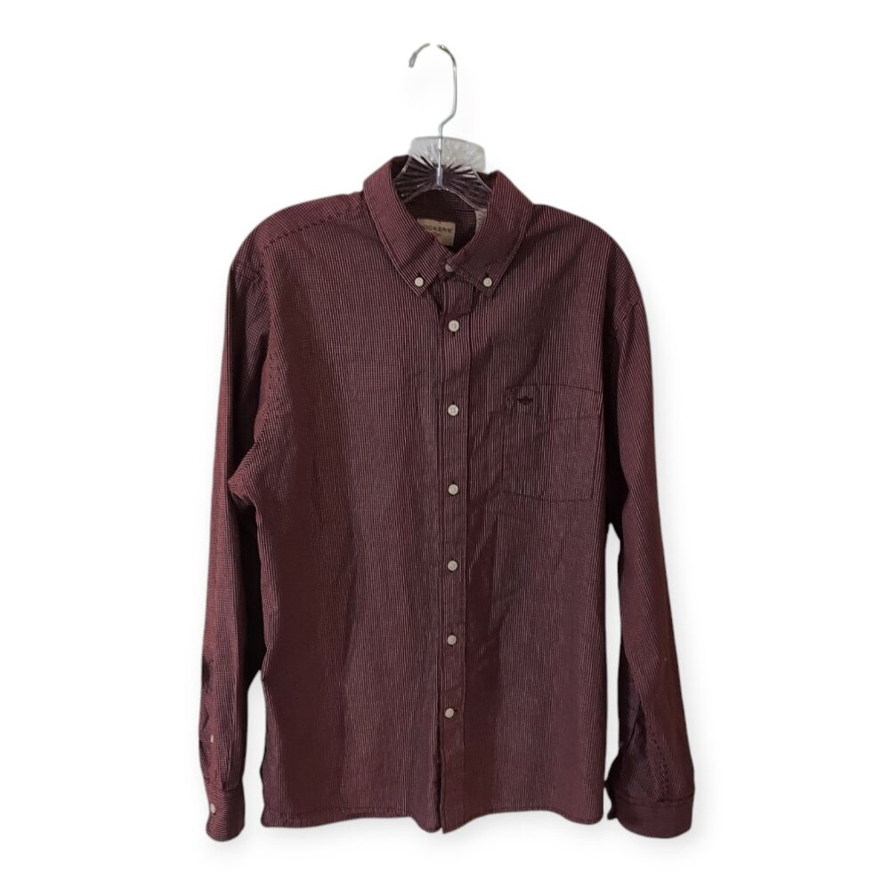 Dockers Men’s L Red Checked Plaid Long Sleeve Button Down Casual Shirt